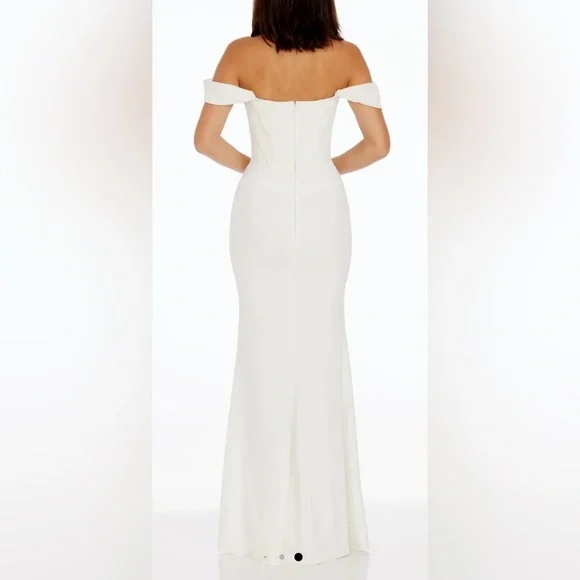 NEW Dress the Population Melania Off the Shoulder Corset White Gown Sz XL - Picture 3 of 8